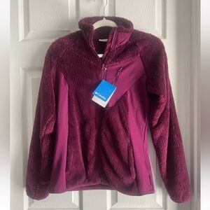 NWT Small Columbia By The Lake Fleece Plum Purple Plush Jacket Zip Coat $100